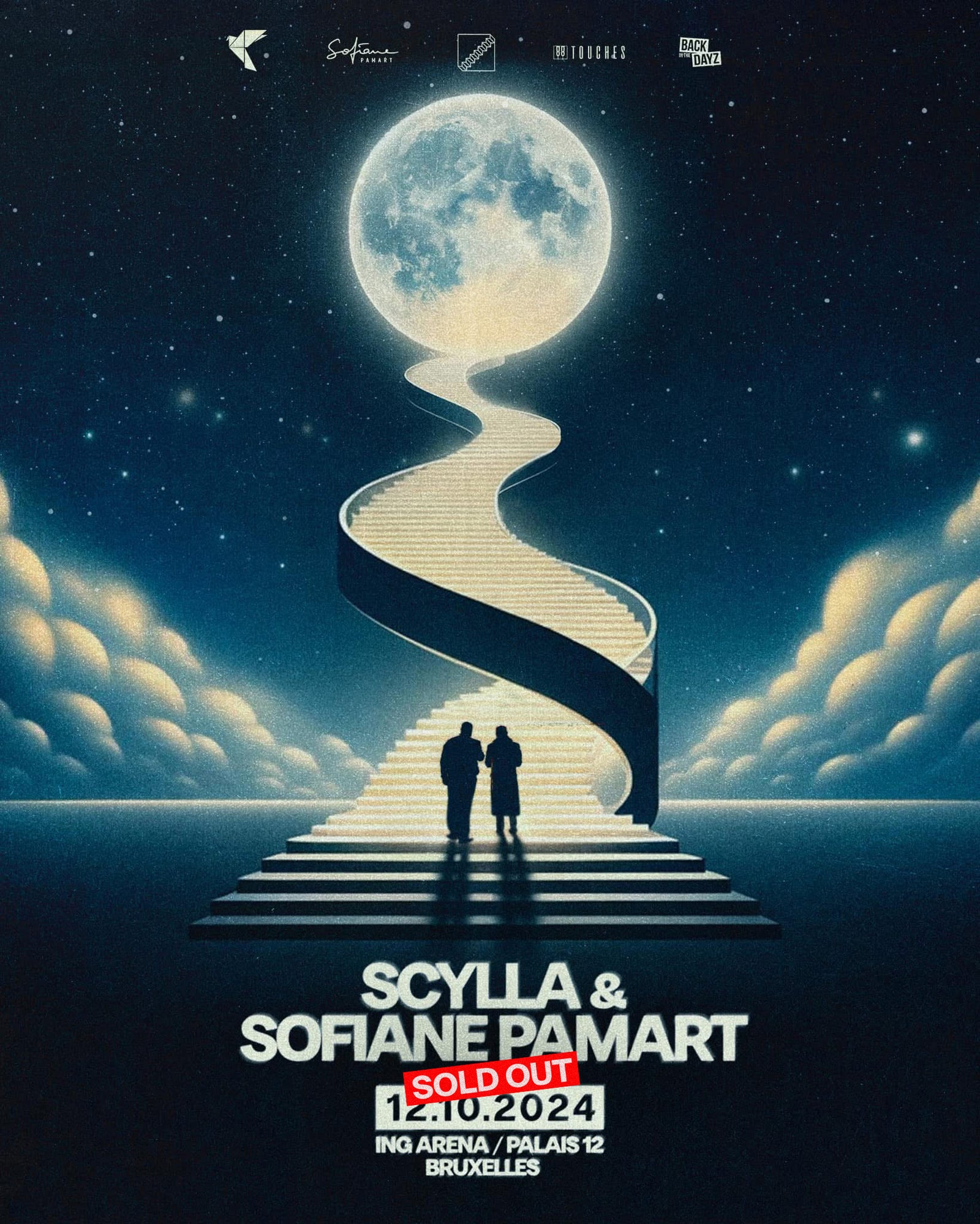 Affiche du concert complet de Scylla et Sofiane Pamart au Palais 12, Bruxelles